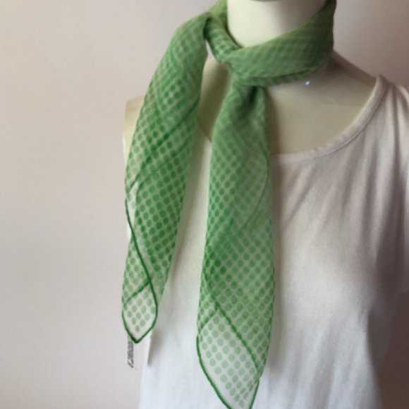 Vintage Green Circle Pattern Scarf by Robinson - Picture 2 of 8